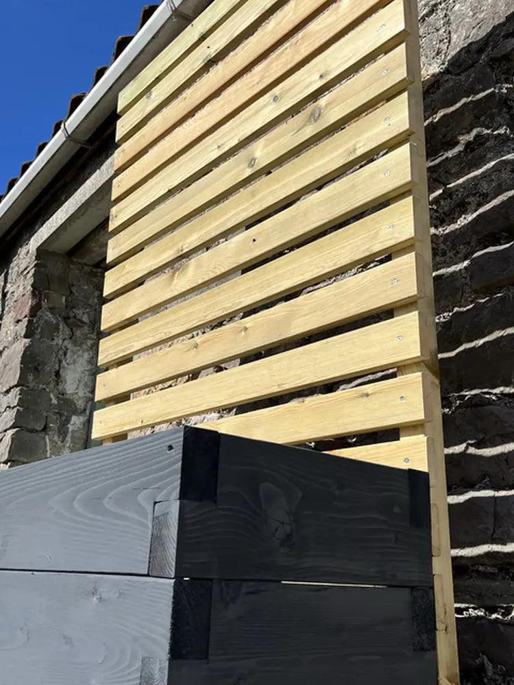 90cm Customisable Wood Trough Trellis Planter