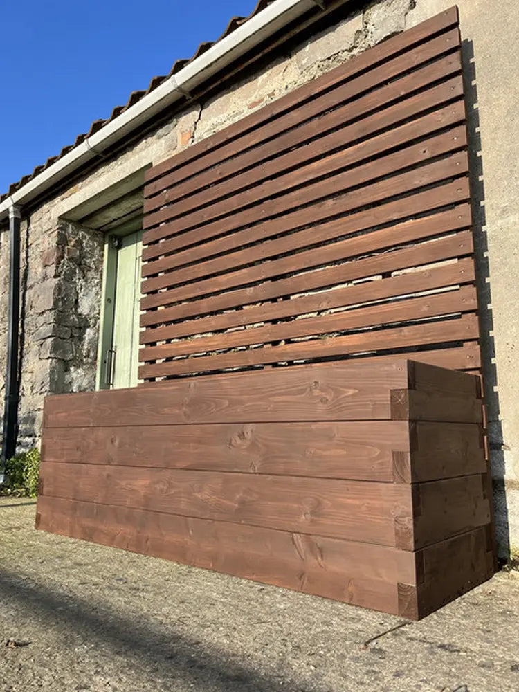 240cm Customisable Wood Trough Trellis Planter