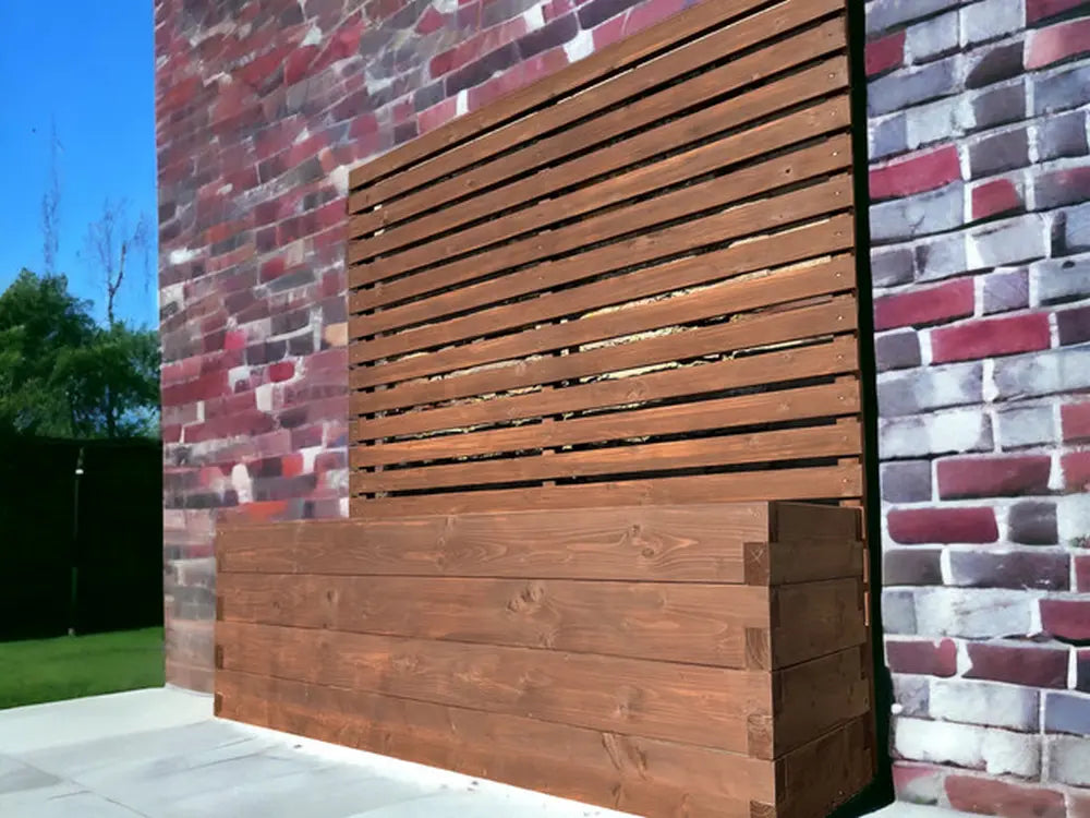 Customisable Wood Trough Trellis Planter