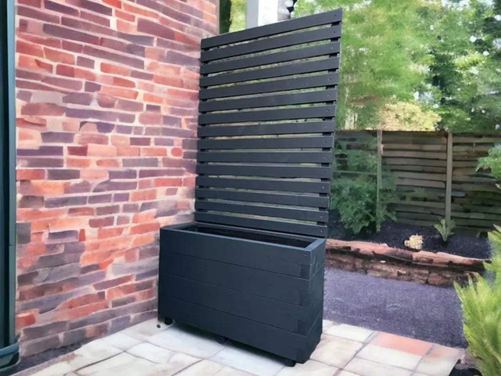 Customisable Wood Trough Trellis Planter