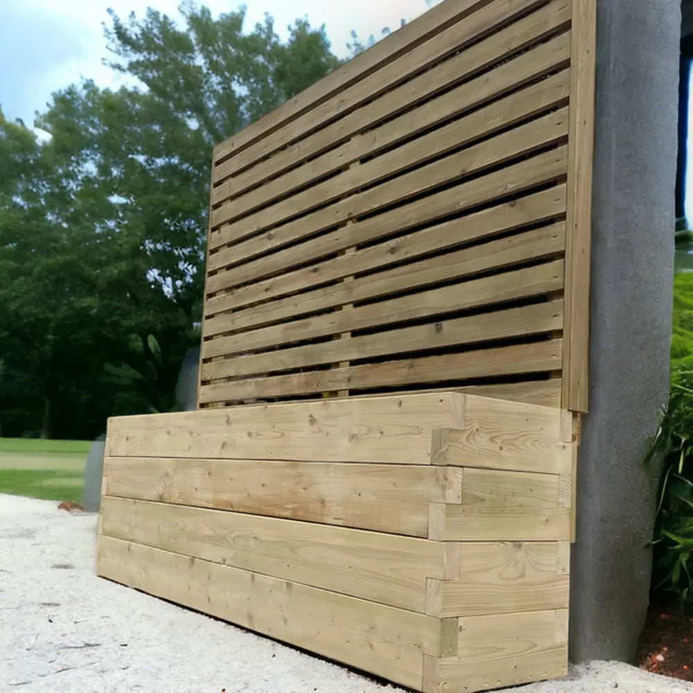 240cm Customisable Wood Trough Trellis Planter