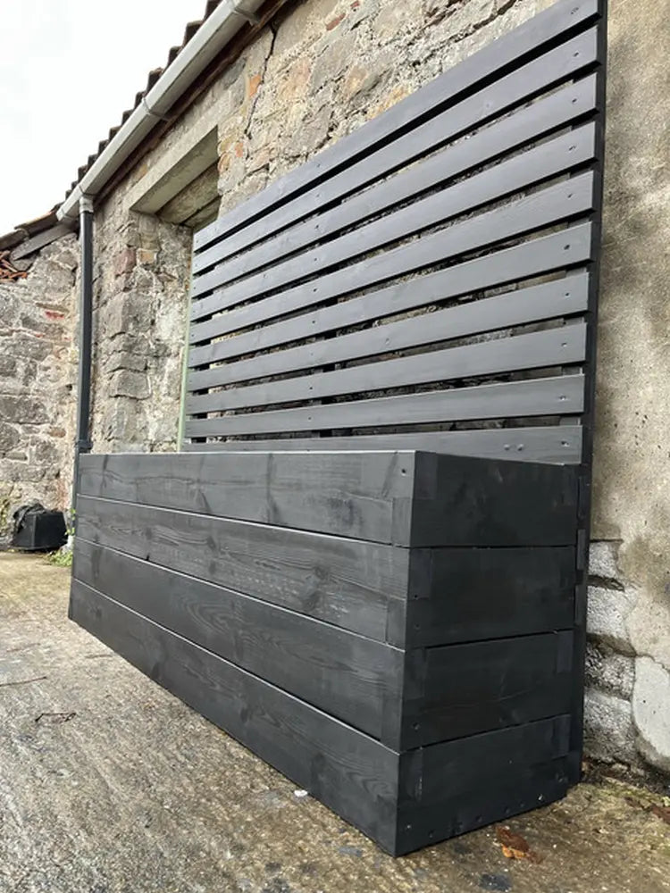 Customisable Wood Trough Trellis Planter