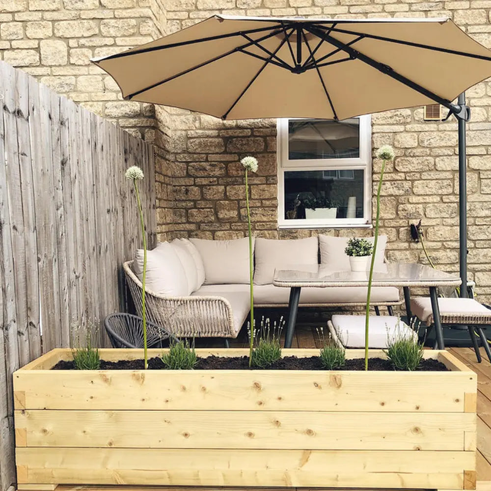 60cm Customisable Wooden Trough Planter