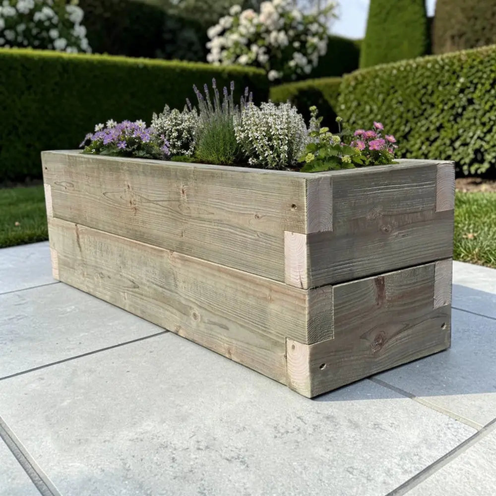 Customisable Wooden Trough Planter