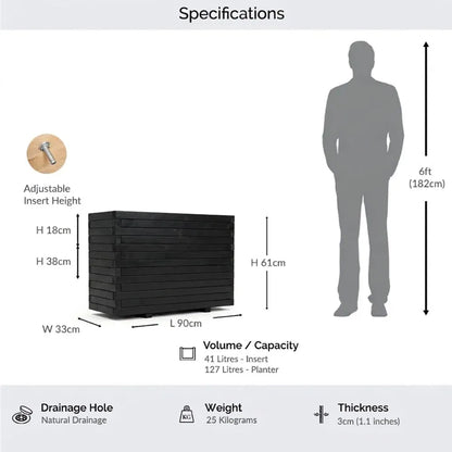 #90cm(L) x 30cm(W) x 60cm(H)
#Black