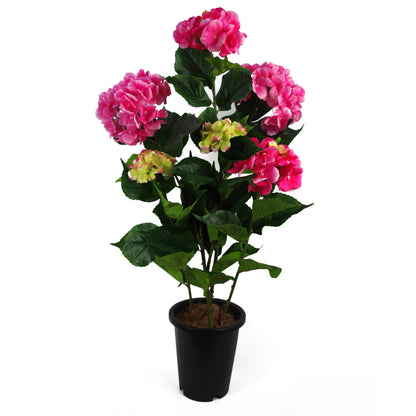 90cm Artificial Hydrangea Plant Pink with 200 Flowers