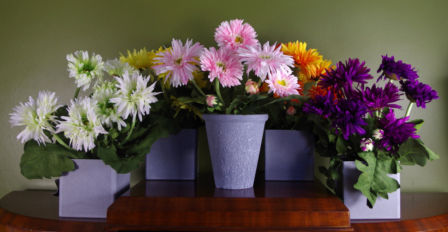 33cm Artificial Potted Daisy Orange