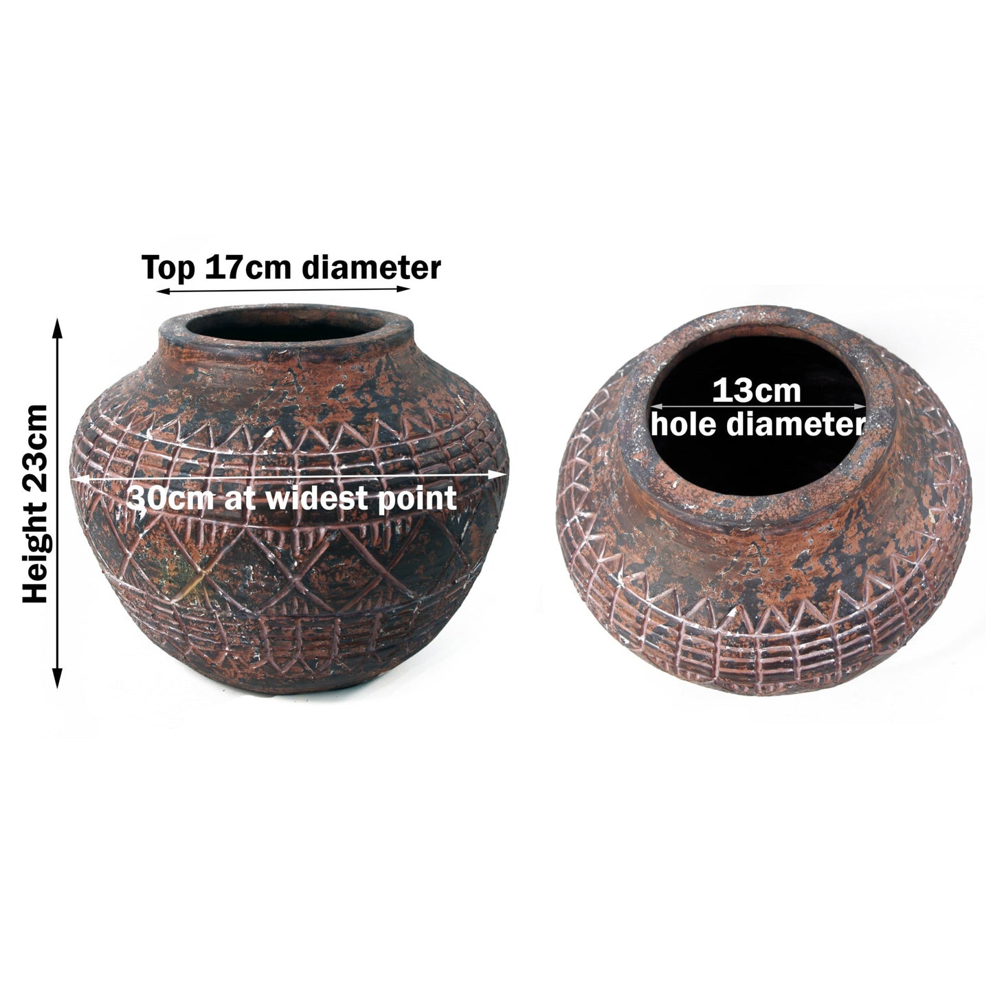 23cm x 30cm Large Aztec Vase Planter
