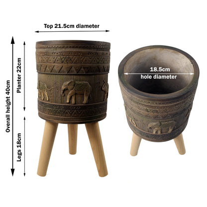 Elephant Composite Planter with Stand