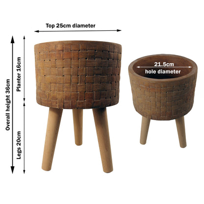 36cm x 25cm Woven Effect Composite Large Planter