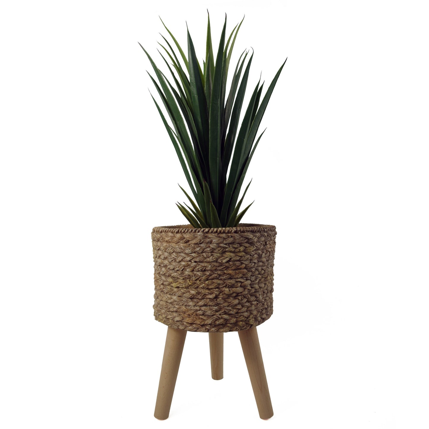 Woven Effect Composite Planter with Stand