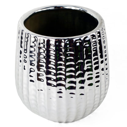 16cm Silver Ceramic Planter