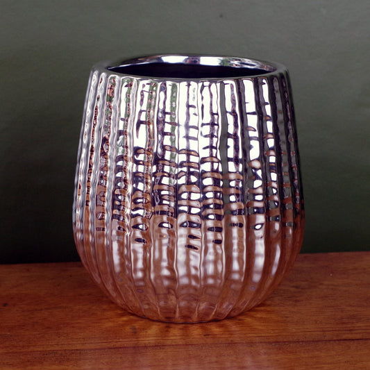 Silver Ceramic Planter  Plant Pot