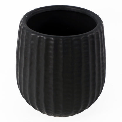16cm Black Ceramic Planter