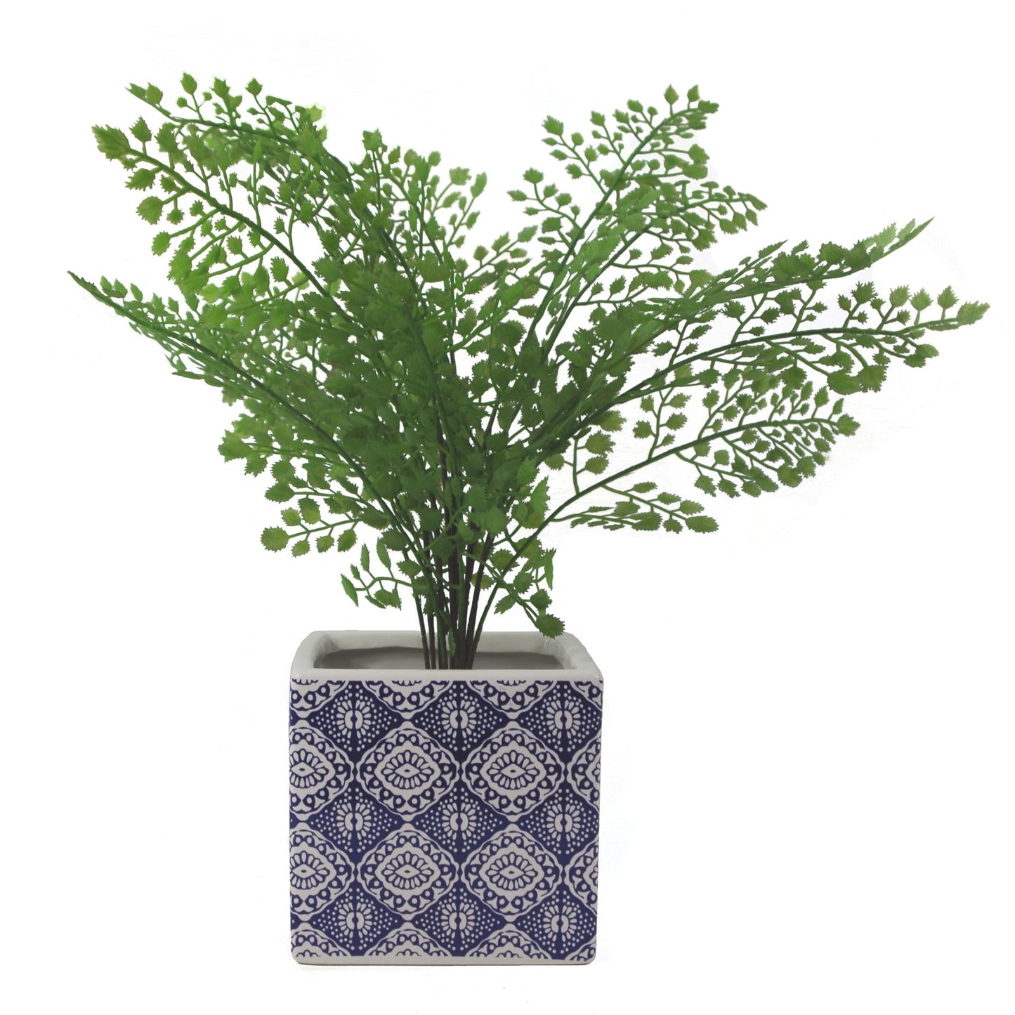 12cm Ceramic Cube Planter with Decorative Print Blue Eye