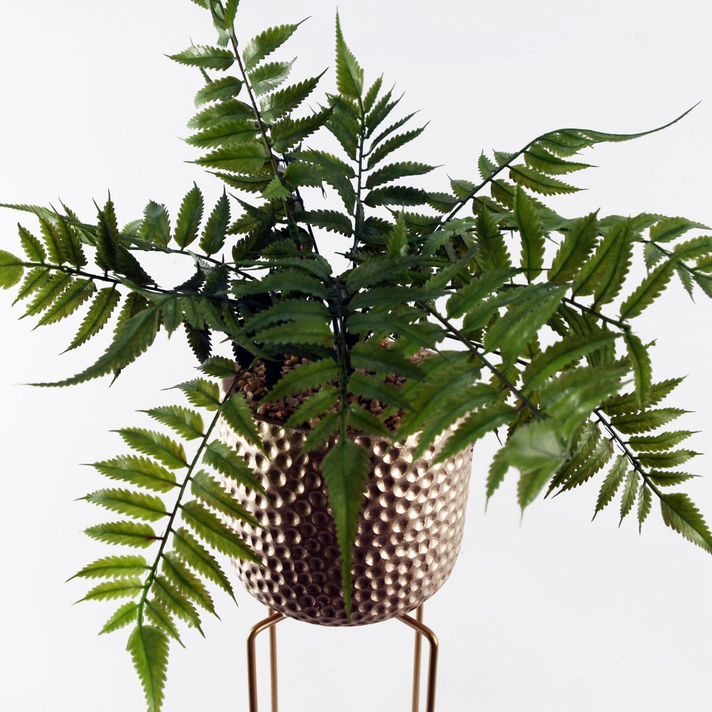 60cm Artificial Fern Plant with Metal Stand & Planter