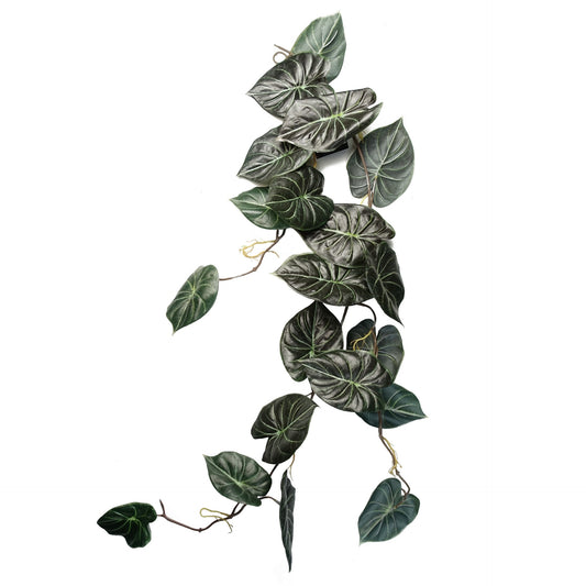 120cm Artificial Hanging Trailing Plant Alocasia Dragon Scale Dark