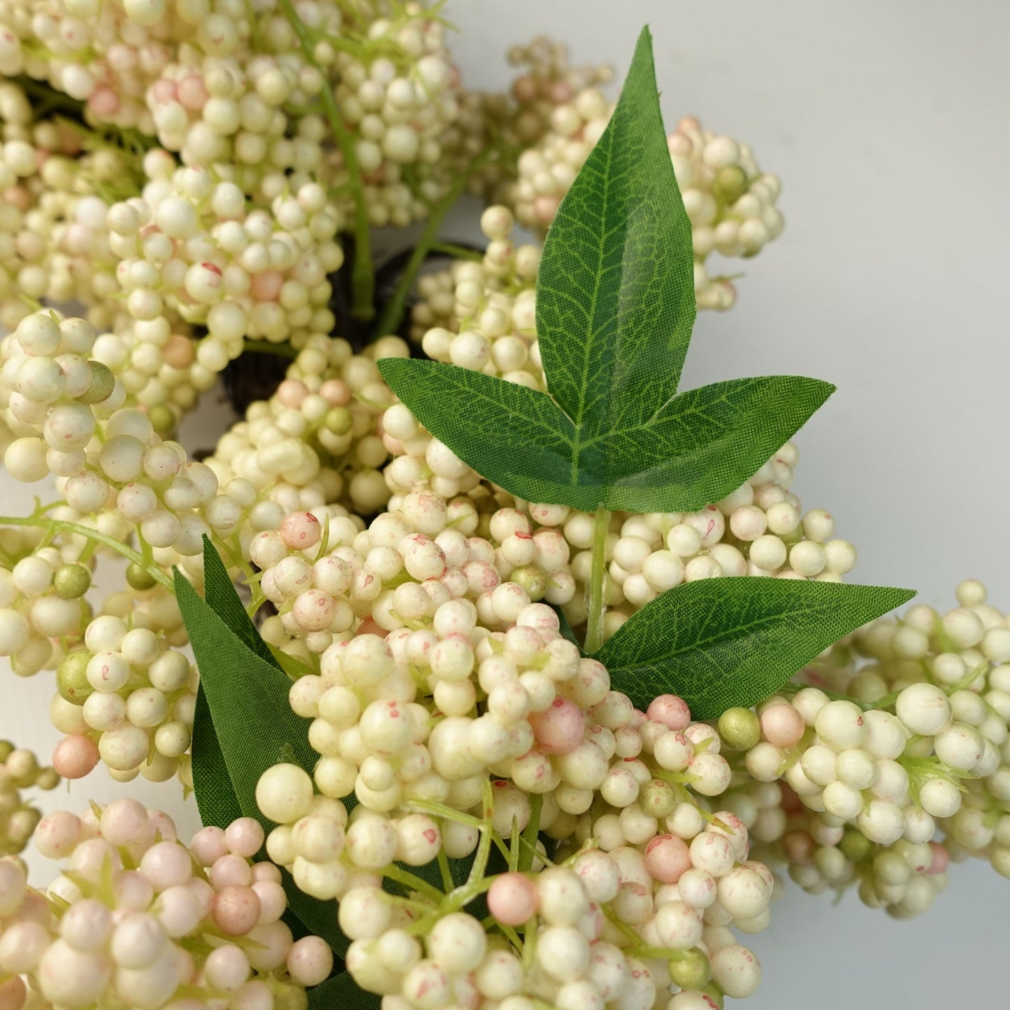 55cm Artificial Hanging White Berry Wreath