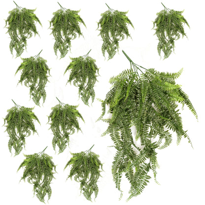 Pack of 12 x 70cm UV Resistant Artificial Boston Fern Bush