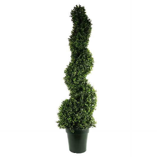 125cm UV Resistant Plastic New Boxwood Spiral Tree - 920 leaves