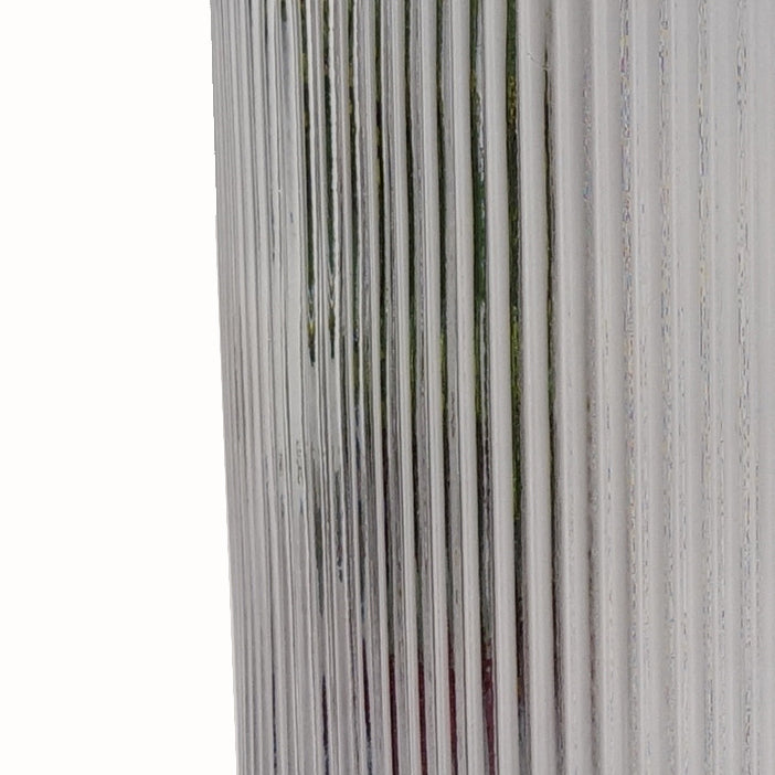 31cm Clear Ridged Glass Vase