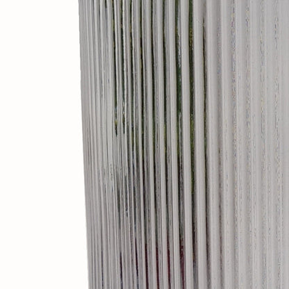 31cm Clear Ridged Glass Vase