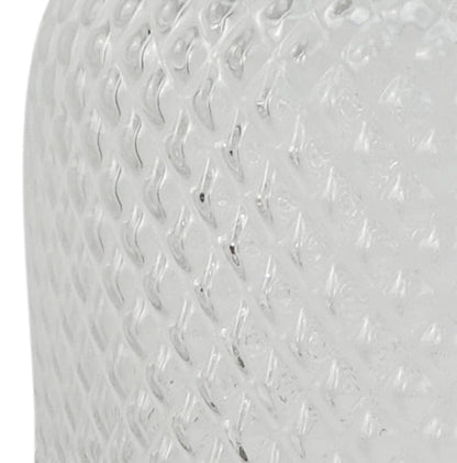 29cm Clear Glass Diamond Vase