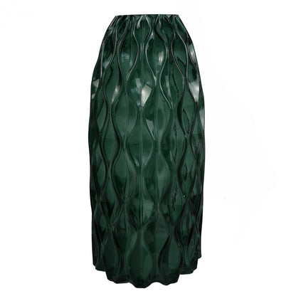 30cm Green Waves Glass Vase