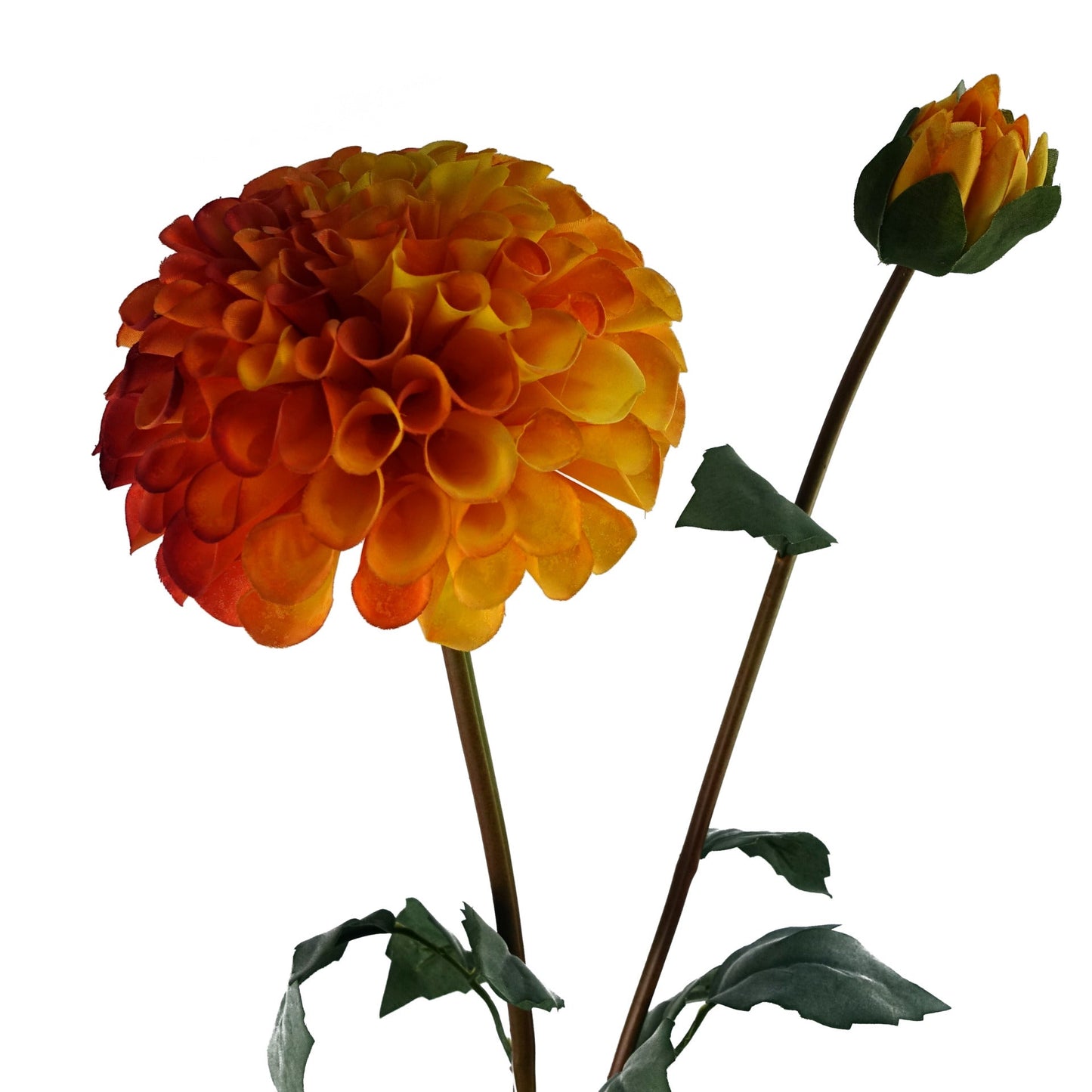 6 x 75cm Dhalia PomPom Artificial Flowers Orange