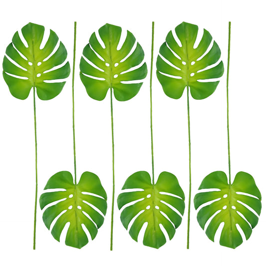 Pack of 6 x 55cm Single Artificial Monstera Leaf