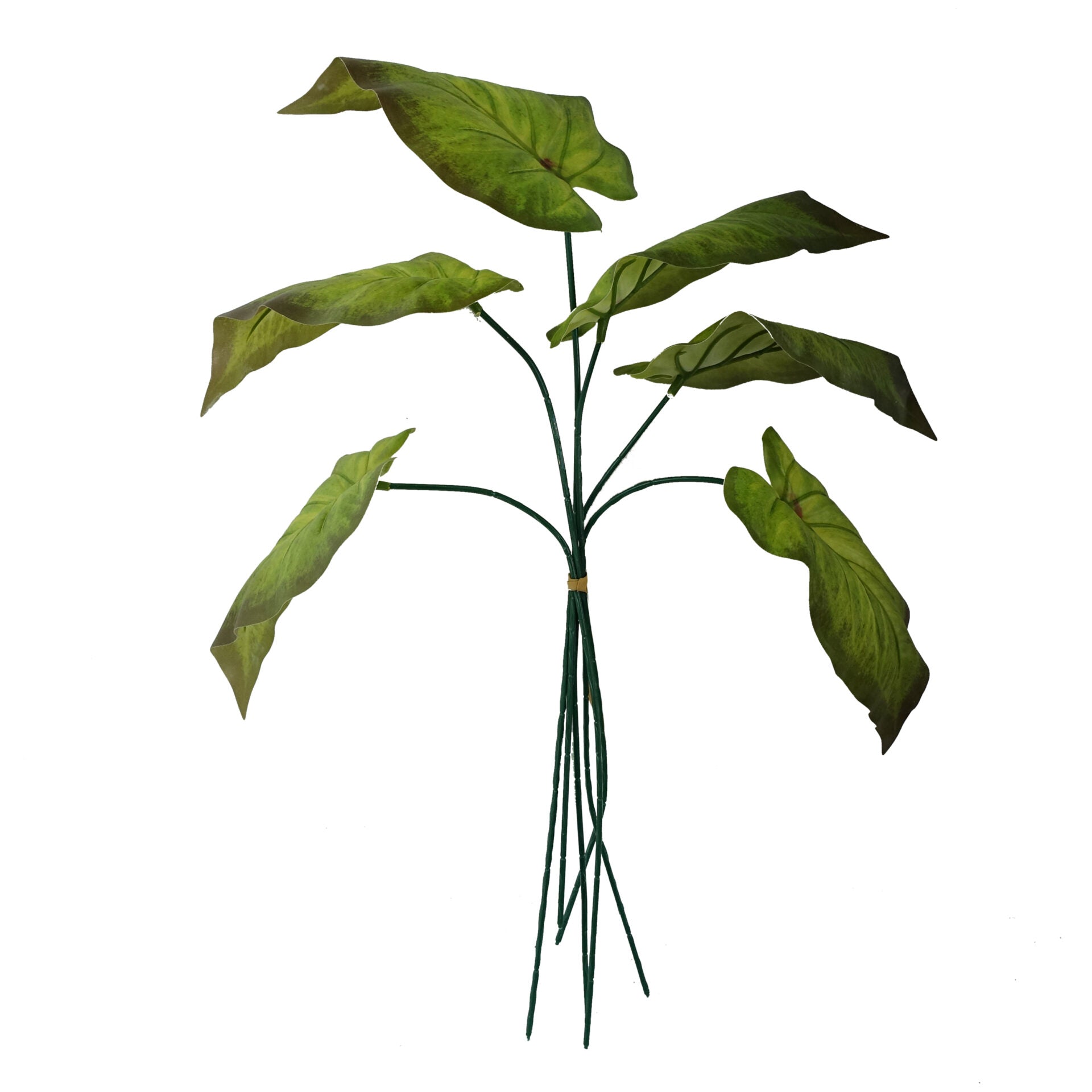 Pack of 6 x 50cm Artificial Green Plastic Leaf Stem