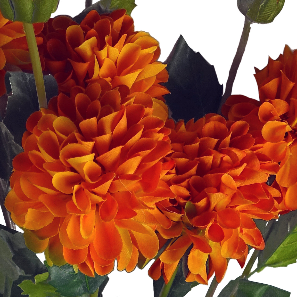 75cm Artificial Dahlia PomPom Flower Stem Orange