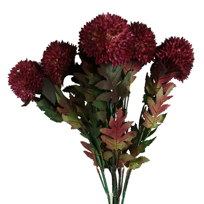 Pack of 6 x 70cm Large Ball Dahlia Artificial Flower Stem Pink