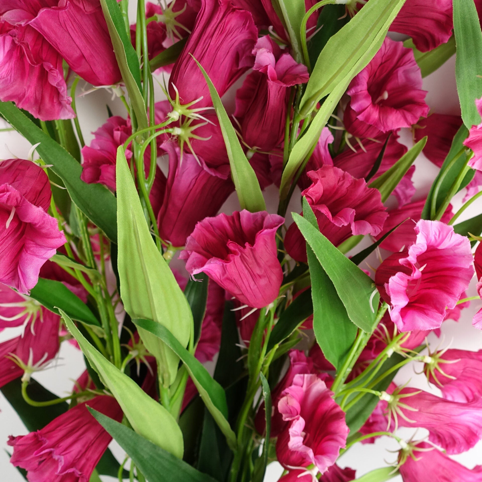 Pack of 6 x 100cm Trumpet Artificial Flower Stem Fuchsia Pink