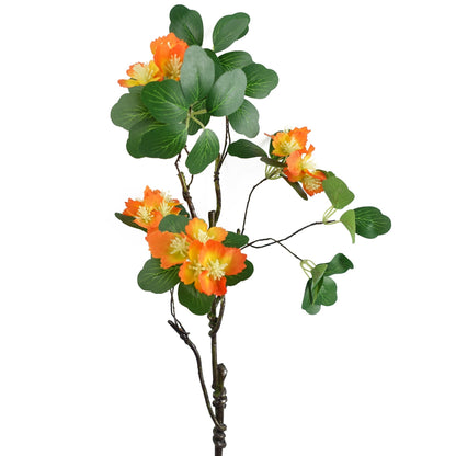 60cm Flower Foliage Spray - Orange