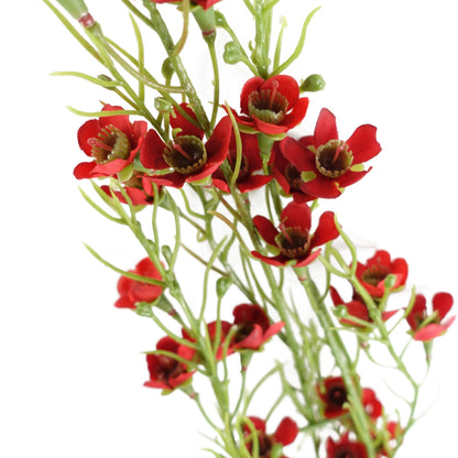 100cm Artificial Foliage Stem with Small Flowers - Red