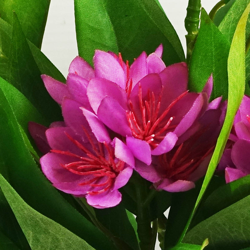 3x 18cm Artificial Freesia Plants Pink, Orange, Yellow Flowering