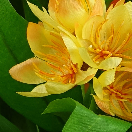 3x 18cm Artificial Freesia Plants Pink, Orange, Yellow Flowering