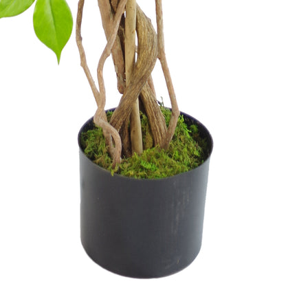 110cm Artificial Purple Wisteria Tree with Silver Metal Planter
