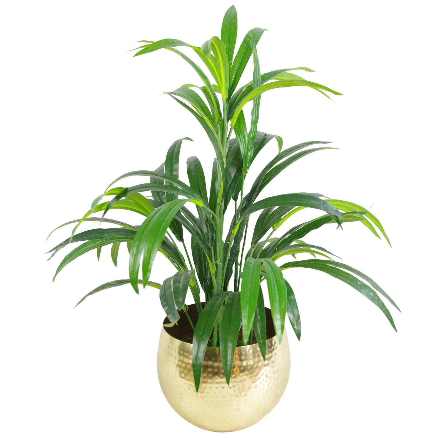 Leaf Large Metal Planter 22 x 18cm Hammered Brass Gold Colour - Straight Edge