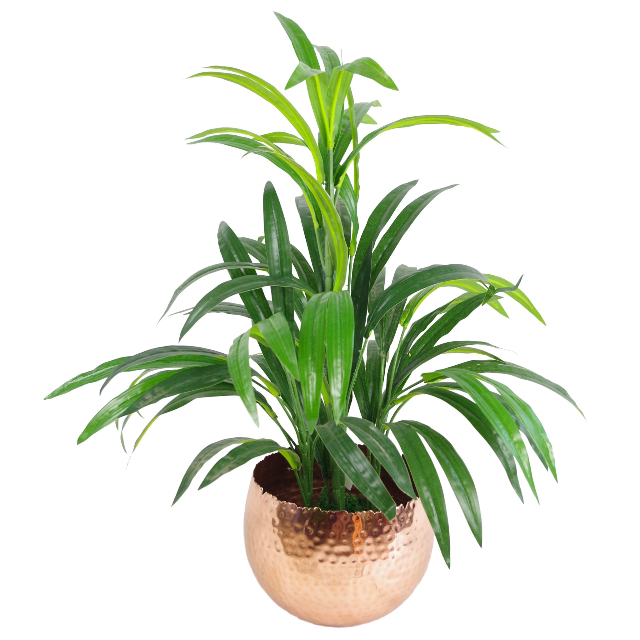 Leaf Large Metal Planter 22 x 17cm Hammered Gold Colour - Curvy Edge