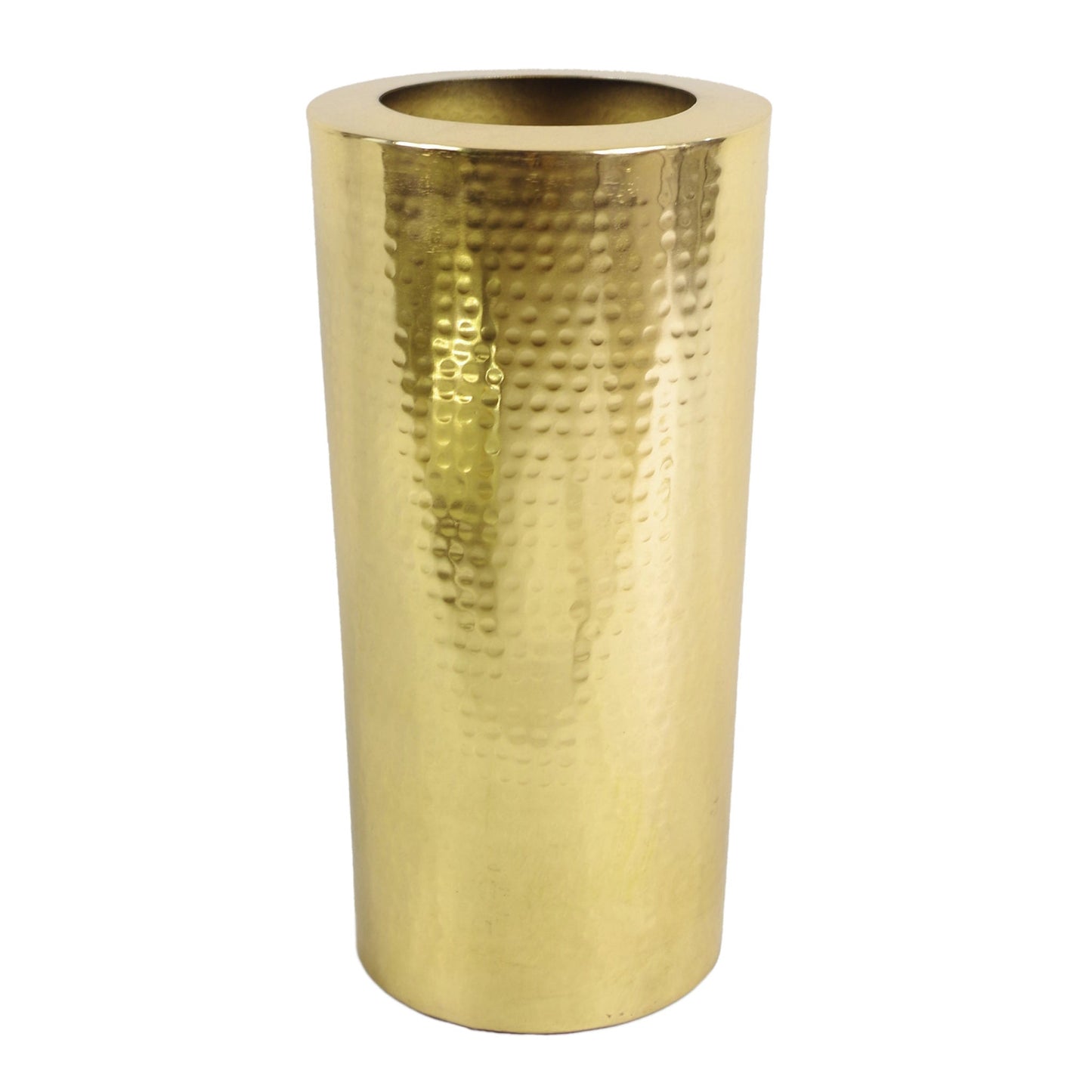 Leaf Metal Vase Large 15 x 30cm High Hammered Gold Colour