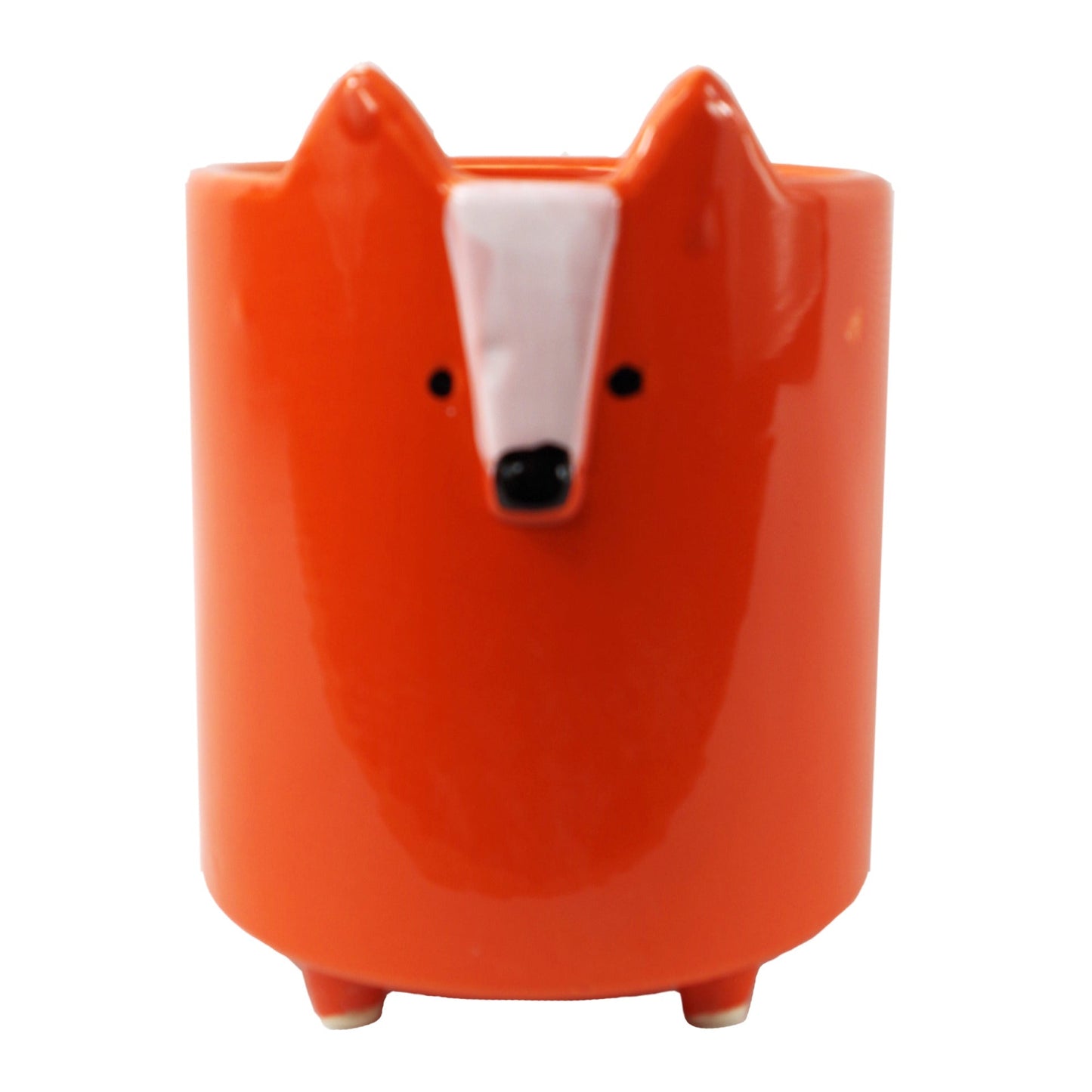 Set of Rabbit Fox and Elephant Ceramic Pots