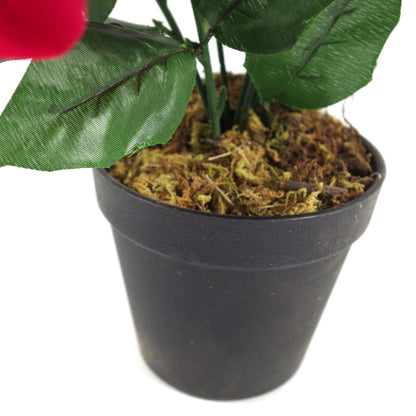 Artificial Christmas Xmas Red Poinsettia 40cm Gold Honeycomb Metal Planter