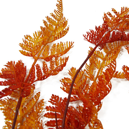 6 x 100cm Artificial Hanging Maidenhair Fern Plant Autumn Orange