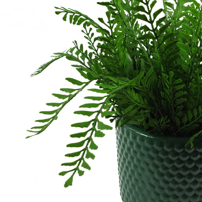 Green Raised Dots Ceramic Plant Pot 15 x 15 x 12.5cm