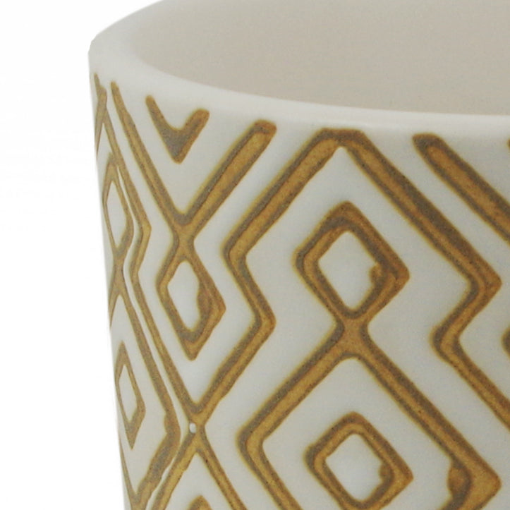 45cm Ceramic Planter With Stand And Artificial Fern Plants