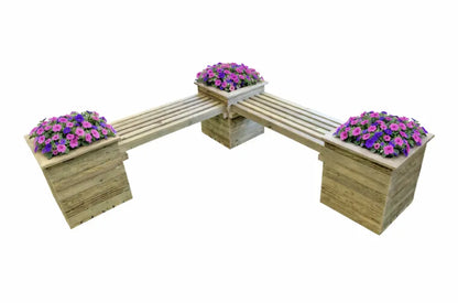 Corner Planter Bench with 2 x (6 x 5) Contemporary Fence Panels