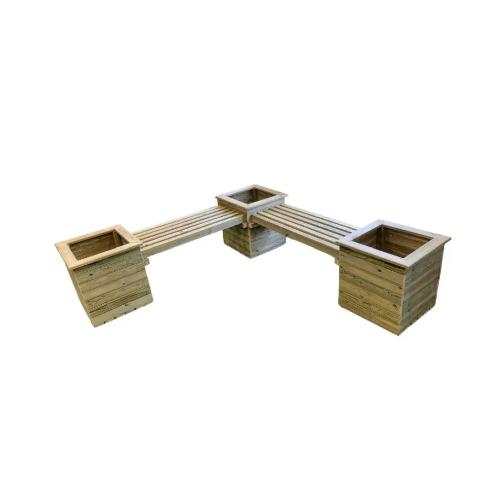Corner Planter Bench with 2 x (6 x 5) Contemporary Fence Panels