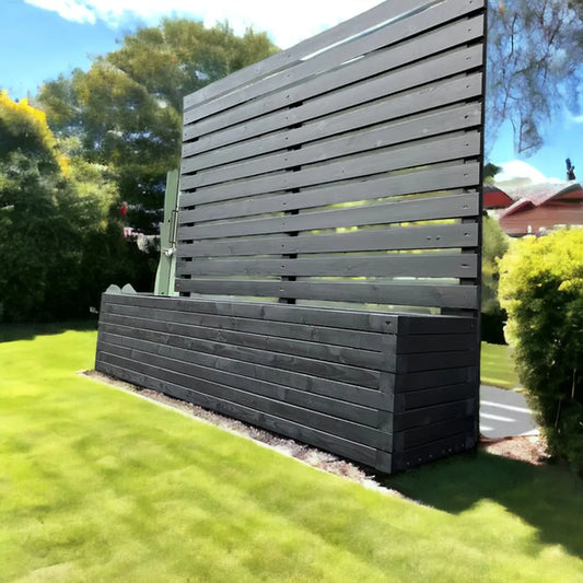 240cm Customisable Wood Trough Trellis Planter